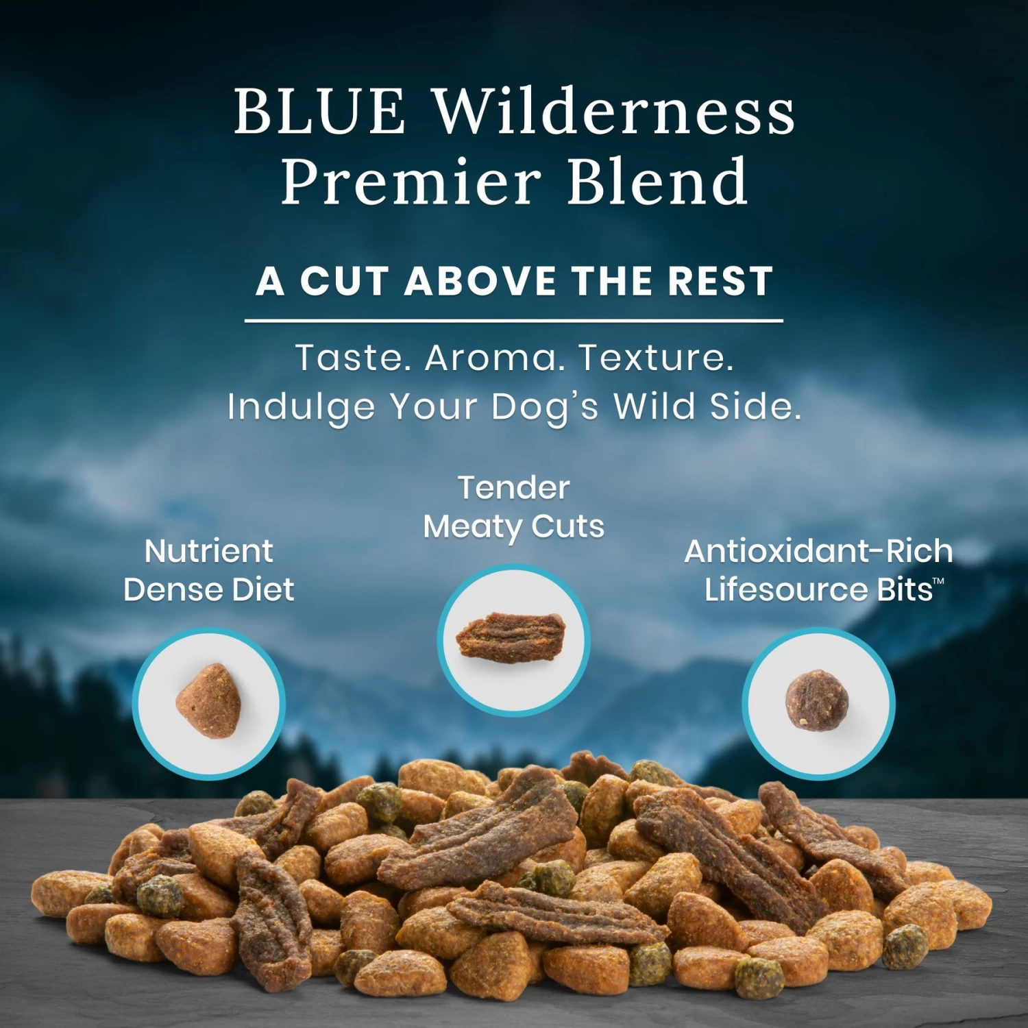 Blue Buffalo Blue Wilderness Premier Blend With Meaty Cuts Chicken Senior Dry Dog Food - Image 3