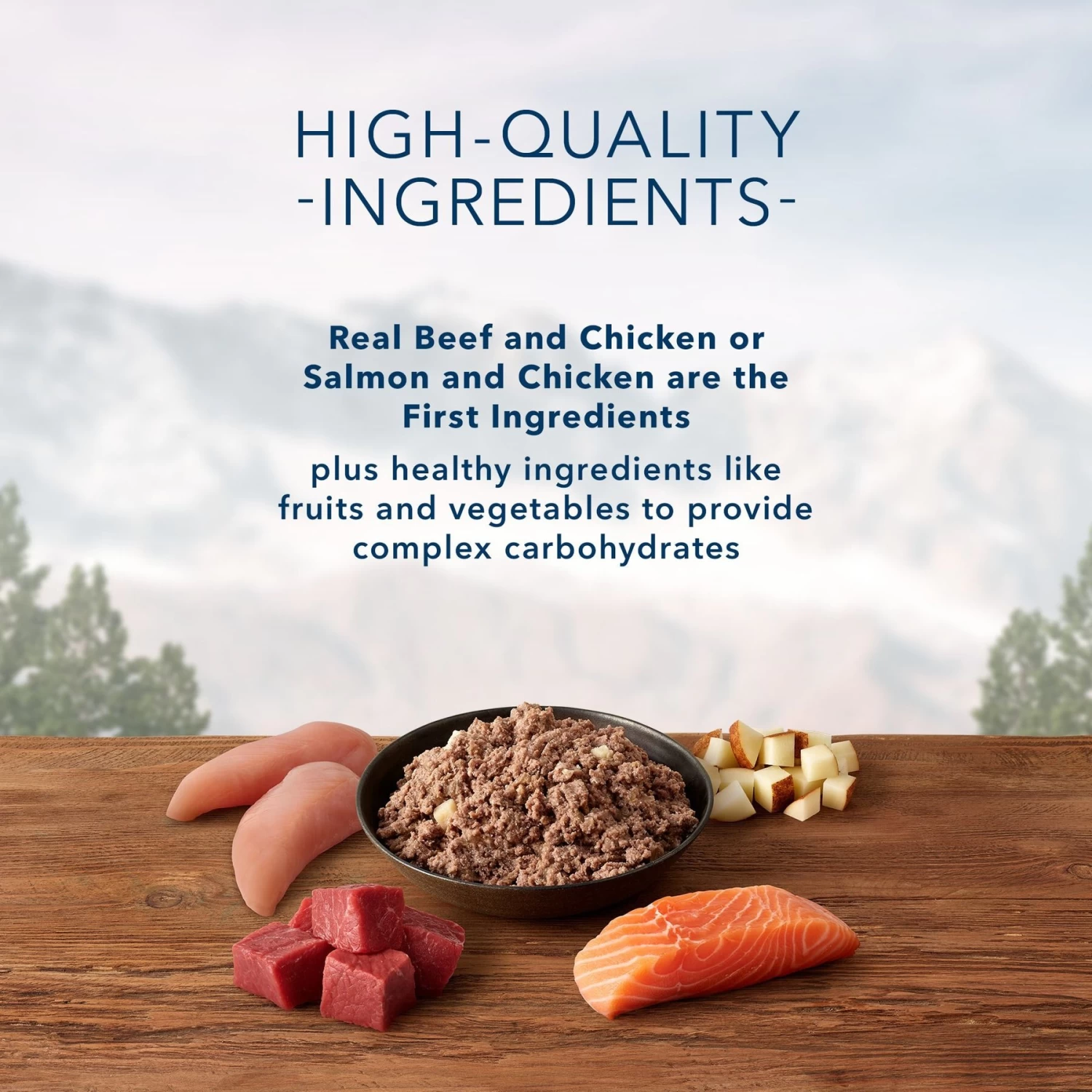 Blue Buffalo Wilderness Beef & Salmon Variety Pack Wet Dog Food & Blue Buffalo Life Protection Formula Large Breed Adult Chicken & Brown Rice Recipe Dry Dog Food - Image 4