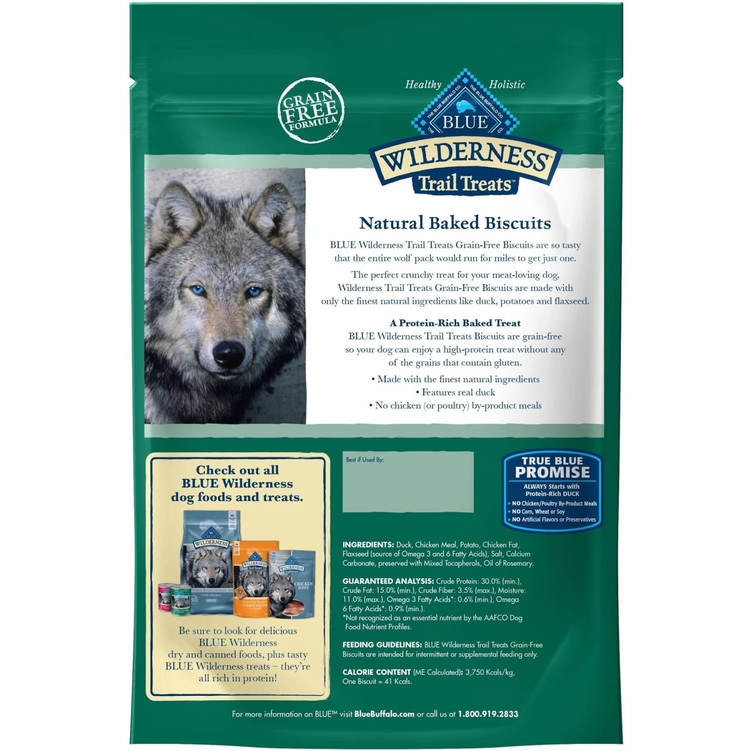 Blue Buffalo Wilderness Healthy Weight Adult High Protein Natural Chicken & Wholesome Grains Dry Dog Food & Blue Buffalo Wilderness Trail Treats Grain-Free Duck Biscuits Dog Treats - Image 7