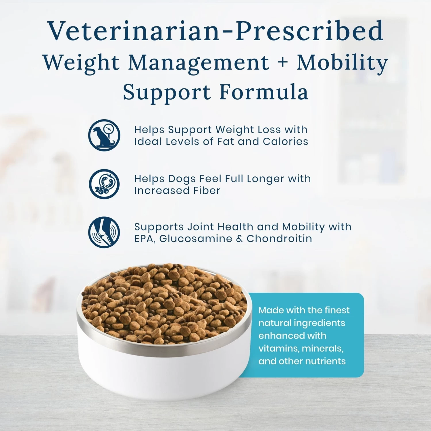 Blue Buffalo Natural Veterinary Diet W+M Weight Management + Mobility Support Dry Dog Food - Image 3