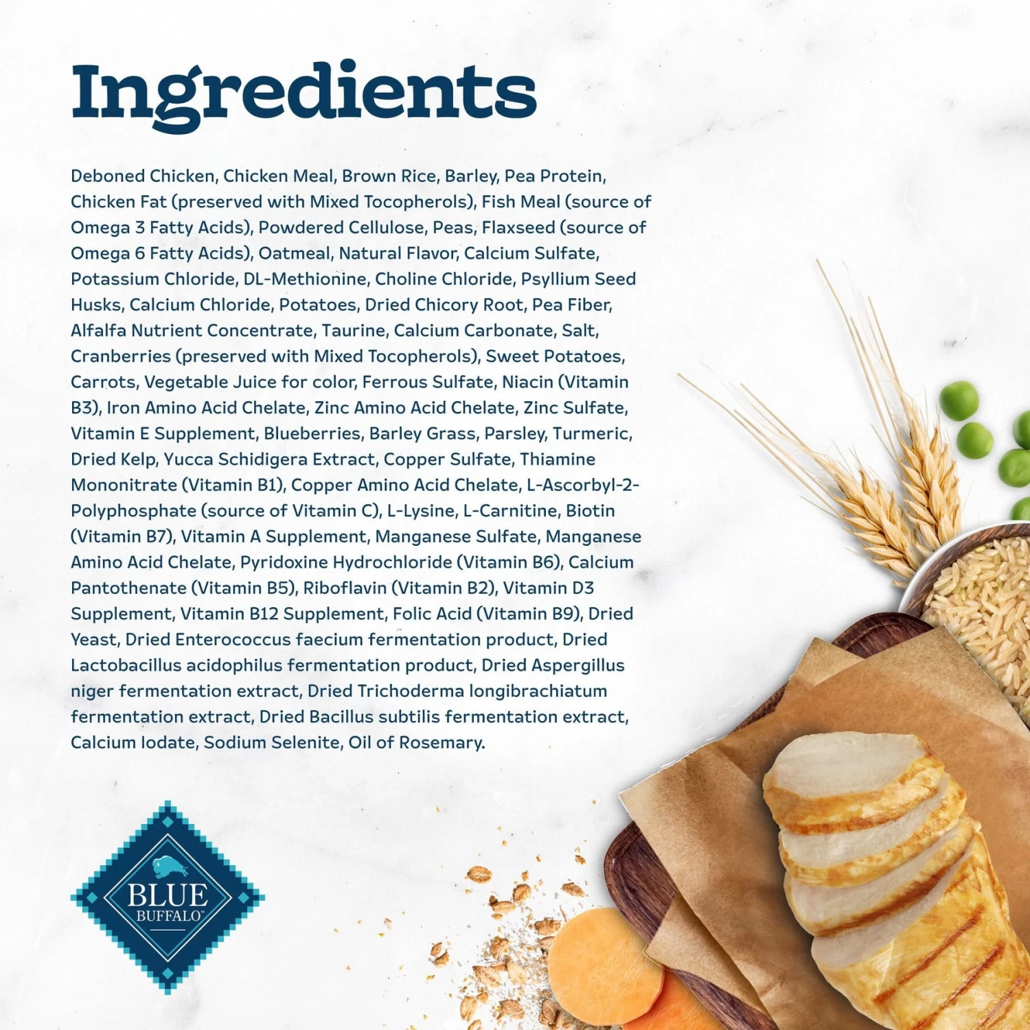 Blue Buffalo Tastefuls Hairball Control Natural Chicken & Brown Rice Recipe Adult 7+ Dry Cat Food - Image 5