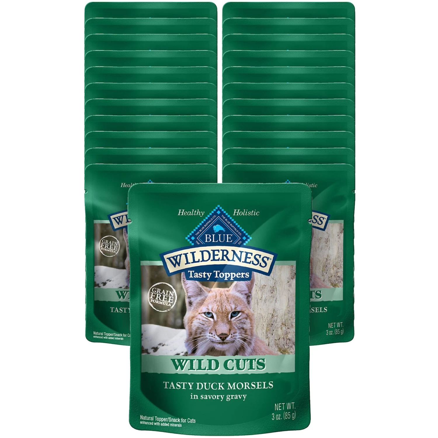 Blue Buffalo Wilderness Tasty Toppers Wild Cuts Tasty Duck Morsels In Savory Gravy Grain-Free Cat Food Topper