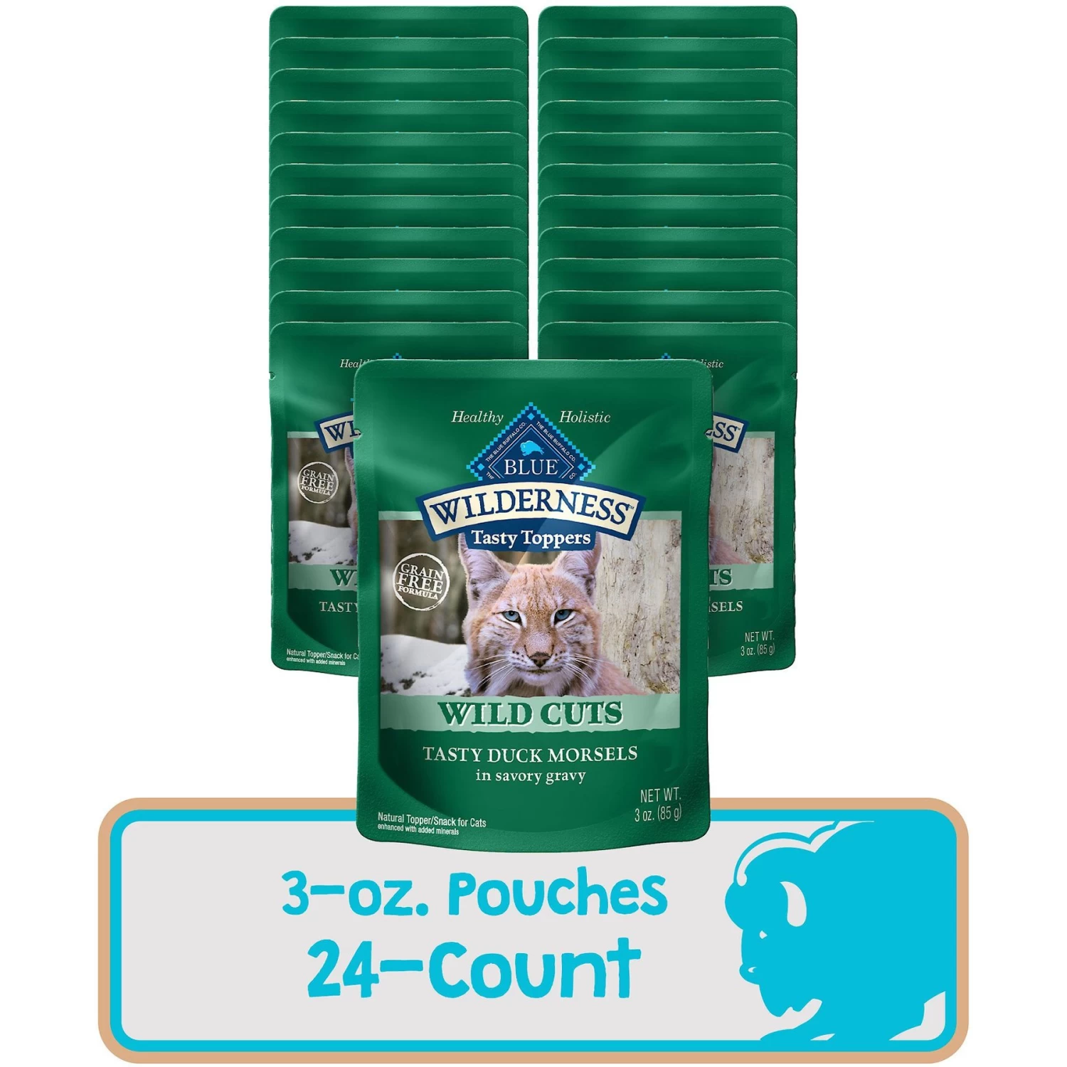 Blue Buffalo Wilderness Tasty Toppers Wild Cuts Tasty Duck Morsels In Savory Gravy Grain-Free Cat Food Topper - Image 2