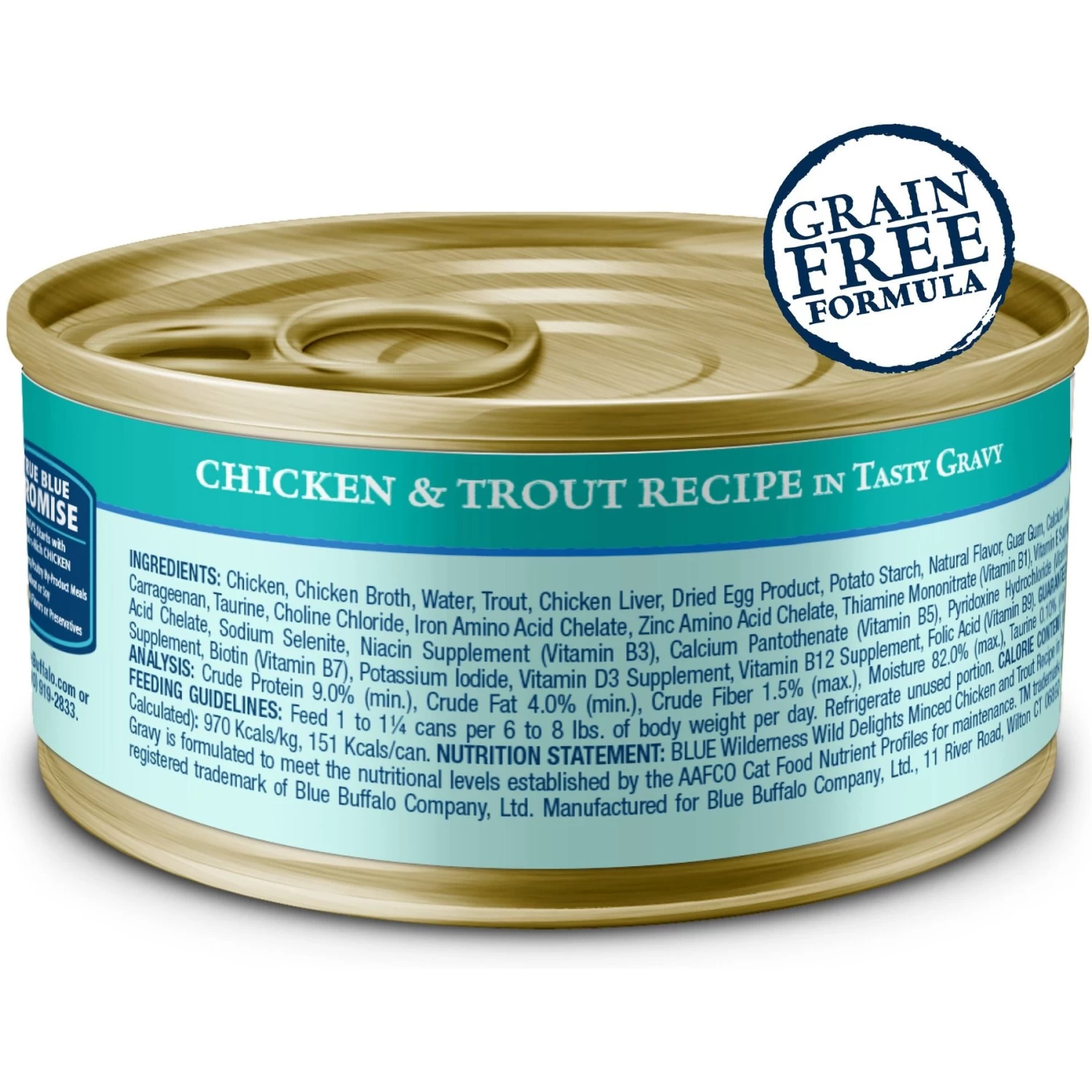 Blue Buffalo Wilderness Wild Delights Minced Chicken & Trout In Tasty Gravy Grain-Free Canned Cat Food - Image 2