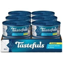 Blue Buffalo Tastefuls Natural Flaked Chicken Entree In Gravy Wet Cat Food, 5.5-oz Can, Case Of 12