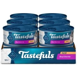 Blue Buffalo Tastefuls Natural Pate Beef Entree Wet Cat Food, 5.5-oz Can, Case Of 12