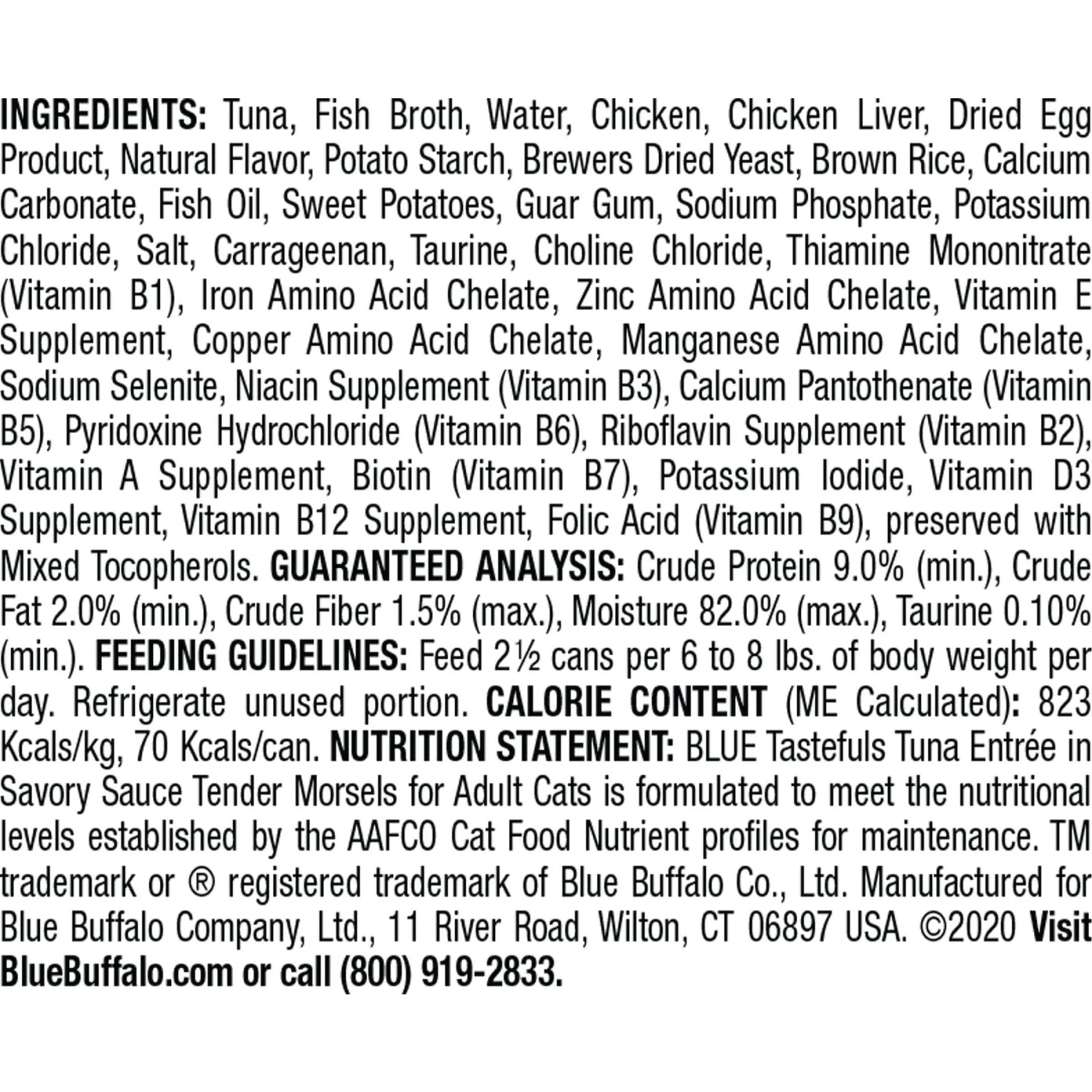 Blue Buffalo Tastefuls Natural Tender Morsels Tuna Entree Wet Cat Food, 3-oz Can, Case Of 12 - Image 2