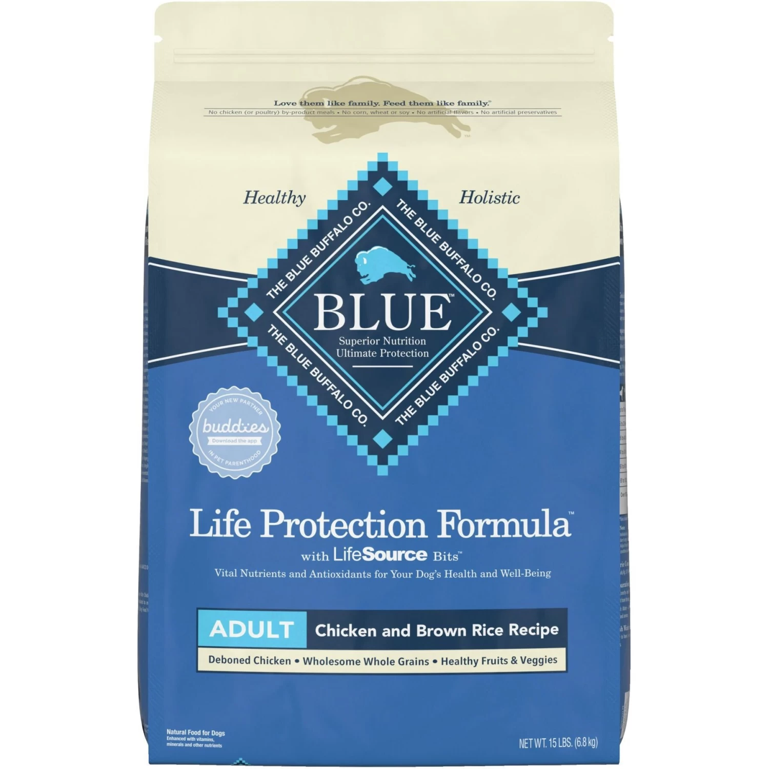 Blue Buffalo Life Protection Formula Adult Chicken & Brown Rice Recipe Dry Dog Food & Blue Buffalo Homestyle Recipe Chicken Dinner With Garden Vegetables & Brown Rice Canned Dog Food - Image 2
