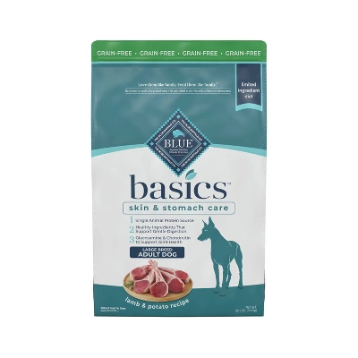 Blue Buffalo Basics Skin & Stomach Care, Grain Free Natural Lamb & Potato Recipe Large Breed Dry Dog Food - 22lbs - Image 6