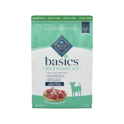 Blue Buffalo Basics Skin & Stomach Care Grain Free Natural Lamb & Potato Recipe Small Breed Dry Dog Food - 11lbs - Image 6