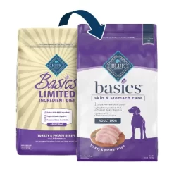 Blue Buffalo Basics Skin & Stomach Care Natural Adult Dry Dog Food With Turkey & Potato - 24lbs