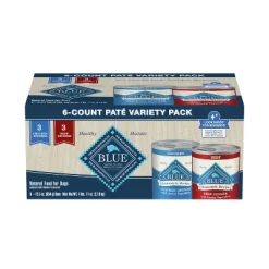 Blue Buffalo Homestyle Recipe Chicken & Beef Pate Wet Dog Food Variety Pack For Adult Dogs With Whole Grain - 12.5oz/6ct