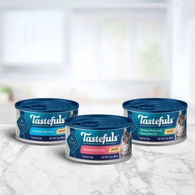 Blue Buffalo Tastefuls Natural Pate Wet Cat Food Variety Pack With Salmon, Chicken, Ocean Fish & Tuna Entrées - 3oz/12ct - Image 4