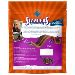 Blue Buffalo Sizzlers Natural Bacon-Style Soft-Moist Dog Treats Original Pork