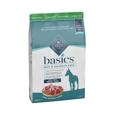 Blue Buffalo Basics Skin & Stomach Care, Grain Free Natural Lamb & Potato Recipe Large Breed Dry Dog Food - 22lbs - Image 5